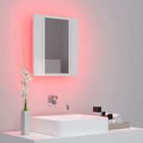 VidaXL Badkamerkast met Spiegel en LED 40x12x45 cm - Acryl Hoogglans Wit