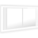 VidaXL-Badkamerkast-met-spiegel-en-LED-90x12x45-cm-acryl-hoogglans-wit