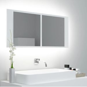 vidaXL - Badkamerkast - Wit - Acryl - Met Spiegel en LED Verlichting