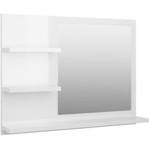 vidaXL Badspiegel Hochglanz-Weiß 60x10,5x45 cm Holzwerkstoff