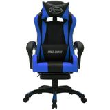 vidaXL Racestoel met RGB LED-verlichting Kunstleer Blauw/Zwart