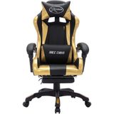 vidaXL Gaming-Stuhl mit RGB LED-Leuchten Gold und Schwarz Kunstleder