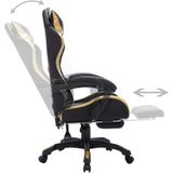 vidaXL Gaming-Stuhl mit RGB LED-Leuchten Gold und Schwarz Kunstleder