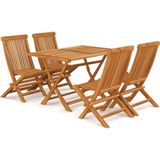 vidaXL 5-tlg. Garten-Essgruppe Massivholz Teak