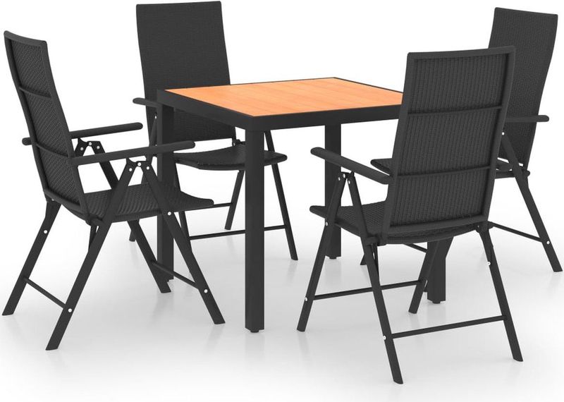 5-tlg. Garten-Essgruppe Schwarz und Braun Vidaxl