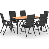 7-tlg. Garten-Essgruppe Schwarz und Braun Vidaxl
