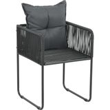 vidaXL - 9-delige - Tuinset - PVC-rattan - zwart - en - bruin