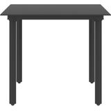 3-tlg. Garten-Essgruppe pvc Rattan Schwarz Vidaxl