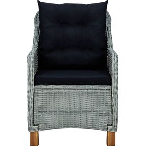 3-tlg. Garten-Lounge-Set mit Auflagen Poly Rattan Hellgrau Vidaxl