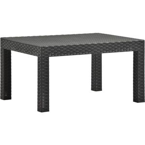 vidaXL - Tuintafel - 58x58x41 - cm - PP - rattan - antracietkleurig