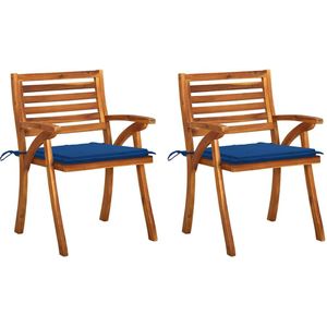 VidaXL Tuinstoelen 2 st met Kussens - Massief Acaciahout