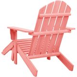 Tuinstoel Adirondack met voetenbank massief vurenhout roze