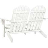 vidaXL Tuinstoel 2-zits Adirondack massief vurenhout wit