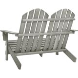 VidaXL Tuinstoel 2-zits Adirondack Massief Vurenhout Grijs