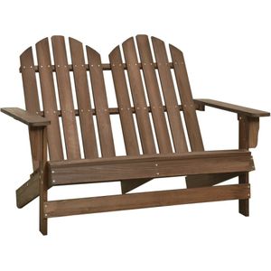 vidaXL Adirondack-Gartenbank 2-Sitzer Massivholz Tanne Braun