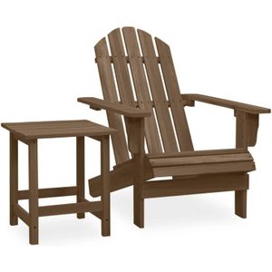 Adirondack tuinstoel met massief houten tafel | vidaXL: Kleur - Bruin - 315921XL