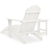 vidaXL Adirondack tuinstoel met voetsteun & tafel dennenhout wit - 315929