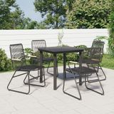 5-tlg. Garten-Essgruppe Schwarz pvc Rattan Vidaxl
