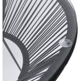 3-tlg. Garten-Essgruppe pvc Rattan Schwarz Vidaxl