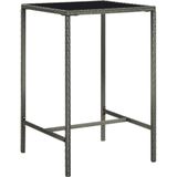vidaXL 3-tlg. Gartenbar-Set mit Kissen Poly Rattan Grau