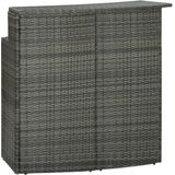 vidaXL 3-tlg. Gartenbar-Set mit Kissen Grau