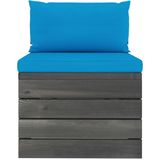 vidaXL 2-delige Loungeset met kussens pallet massief grenenhout