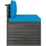 vidaXL 2-delige Loungeset met kussens pallet massief grenenhout