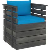 vidaXL 7-delige Loungeset met kussens pallet massief grenenhout