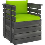 vidaXL 7-delige Loungeset met kussens pallet massief grenenhout