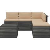 vidaXL 6-delige Loungeset met kussens pallet grenenhout