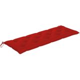 vidaXL Bank Batavia met rood kussen 150 cm massief teakhout