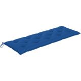 vidaXL Bank Batavia met blauw kussen 150 cm massief teakhout