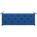 vidaXL Bank Batavia met blauw kussen 150 cm massief teakhout