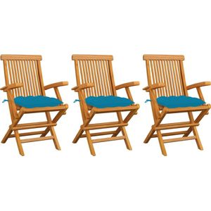 Teak - Tuinstoelenset - Hout - 3 Stoelen - Weerbestendig