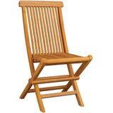 vidaXL - Tuinstoelen - 4 - st - met - grijze - kussens - massief - teakhout