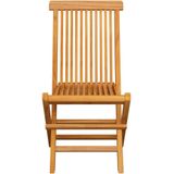 vidaXL - Tuinstoelen - 4 - st - met - grijze - kussens - massief - teakhout