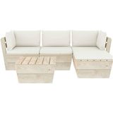 VidaXL Loungeset 5-delig met Kussens - Pallet Vurenhout