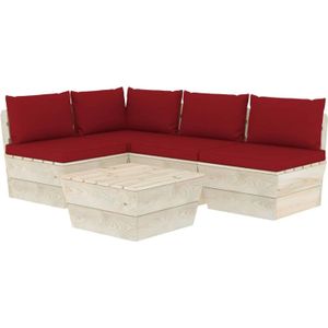 vidaXL-5-delige-Loungeset-met-kussens-pallet-vurenhout