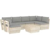 VidaXL 7-delige Loungeset met Kussens - Pallet Vurenhout