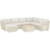 VidaXL 8-delige Loungeset met Kussens - Pallet Vurenhout