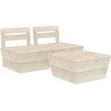 vidaXL - 3-delige - Loungeset - pallet - geïmpregneerd - vurenhout