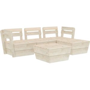 vidaXL - 5-delige - Loungeset - pallet - geïmpregneerd - vurenhout