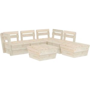 vidaXL - 6-delige - Loungeset - pallet - geïmpregneerd - vurenhout