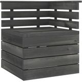 VidaXL 11-delige Loungeset Pallet Massief Grenenhout Donkergrijs