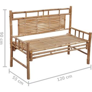 VidaXL Tuinbank met Kussen 120 cm Bamboe