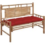 vidaXL Gartenbank mit Auflage 120 cm Bambus