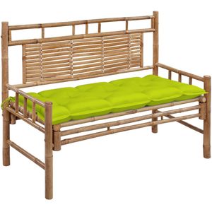 vidaXL Gartenbank mit Auflage 120 cm Bambus