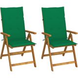 Garten-Liegestühle 2 Stk. mit Kissen Akazie Massivholz Vidaxl