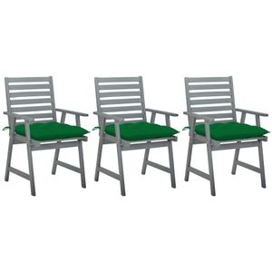 Vidaxl - Garten-Essstühle mit Kissen 3 Stk. Massivholz Akazie