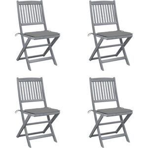 Klappbare Gartenstühle 4 Stk. mit Kissen Massivholz Akazie Vidaxl